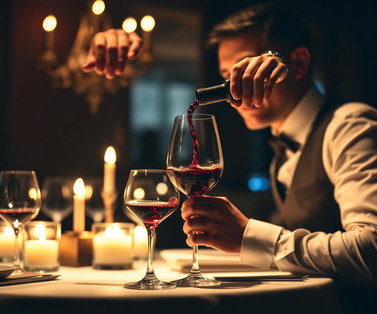Sommelier pouring wine
